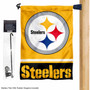 Pittsburgh Steelers Gold Garden Flag and Mailbox Flag Pole Mount