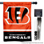 Cincinnati Bengals Banner Flag and 5 Foot Flag Pole for House
