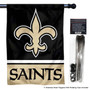 New Orleans Saints Banner Flag and 5 Foot Flag Pole for House