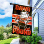Cleveland Browns Dawg Pound Banner Flag and 5 Foot Flag Pole for House