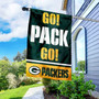 Green Bay Packers Go Pack Go Banner Flag and 5 Foot Flag Pole for House