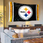 Pittsburgh Steelers Banner Flag with Tack Wall Pads