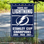 Tampa Bay Lightning 3 Time and 2021 Stanley Cup Champions Garden Flag