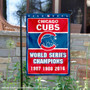 Chicago Cubs 3-Time World Series Champions Garden Flag