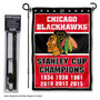 Chicago Blackhawks Stanley Cup Champions Garden Banner and Flagpole Holder Stand