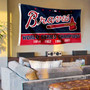 Atlanta Braves 4 Time Champions Banner Flag with Tack Wall Pads