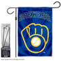 Milwaukee Brewers Glove Logo Garden Flag and Stand
