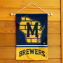 Milwaukee Brewers Retro Plain M Logo Double Sided Garden Flag