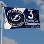 Tampa Bay Lightning 3 Time Stanley Cup NHL 2021 Champions Flag