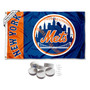New York Mets Logo Banner Flag with Tack Wall Pads