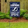 Tampa Bay Lightning 3 Time Cup Champions Garden Banner and Flagpole Holder Stand