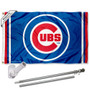 Chicago Cubs Circle Logo Flag Pole and Bracket Kit