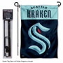 Seattle Kraken Logo Garden Banner and Flagpole Holder Stand
