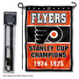 Philadelphia Flyers Stanley Cup Champions Garden Banner and Flagpole Holder Stand