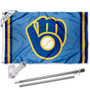 Milwaukee Brewers Retro Glove Flag Pole and Bracket Kit