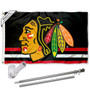 Chicago Blackhawks Black Flag Pole and Bracket Kit
