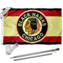 Chicago Blackhawks Vintage Flag Pole and Bracket Kit