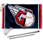 Cleveland Baseball Winged G Logo Flag Pole and Bracket Kit