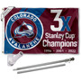 Colorado Avalanche 3 Time Champions Flag Pole and Bracket Kit