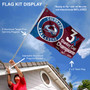 Colorado Avalanche 3 Time Champions Flag Pole and Bracket Kit
