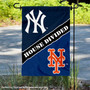 Yankees and Mets House Divided Garden Flag