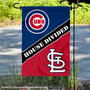 Cubs and Cardinals House Divided Garden Flag