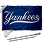 NY Yankees Script Flag Pole and Bracket Kit