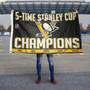 Pittsburgh Penguins 5 Time Stanley Cup Champs Flag