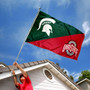 Michigan State vs Ohio State House Divided 3x5 Flag