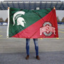 Michigan State vs Ohio State House Divided 3x5 Flag