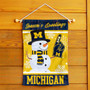 Michigan Wolverines Holiday Winter Snowman Greetings Garden Flag