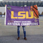Louisiana State LSU Tigers 2023 Womens College Basketball National Champions Logo Flag