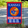 Kansas KU Jayhawks 6 Time Basketball National Champions Garden Flag