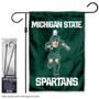 Michigan State Spartans Logo Garden Flag and Pole Stand