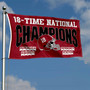 Alabama Crimson Tide 2020 18 Time College Football Champions Flag