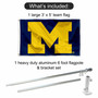 Michigan Wolverines Block M Flag Pole and Bracket Kit