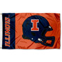 Illinois Fighting Illini Football Helmet Flag