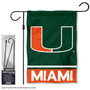 Miami Canes Logo Garden Flag and Pole Stand