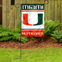Miami Canes Logo Garden Flag and Pole Stand