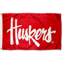 Nebraska Huskers Script Huskers Flag