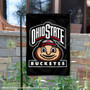 OSU Buckeyes Mascot Head Brutus Garden Flag