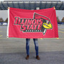 Illinois State Red Logo Flag