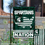 MSU Spartans Garden Flag with USA Country Stars and Stripes