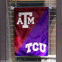 Texas AM vs Texas Christian House Divided Garden Flag