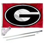 Georgia Bulldogs Red Flag Pole and Bracket Kit