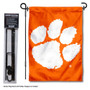 Clemson Tigers Orange Garden Flag and Stand