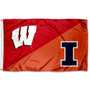 Wisconsin vs Illinois House Divided 3x5 Flag