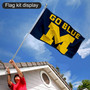 Michigan Wolverines Go Blue Flag Pole and Bracket Kit