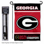 Georgia Bulldogs Champs 21 Garden Flag and Pole