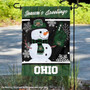 Ohio Bobcats Holiday Winter Snowman Greetings Garden Flag